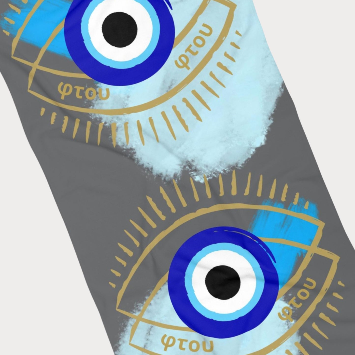 Evil Eye Beach Towel, Wedding Gift, Summer Beach Blanket, Ftou Ftou Eye Catching Design, Bridesmaids Party Favors, Vacation Essentials