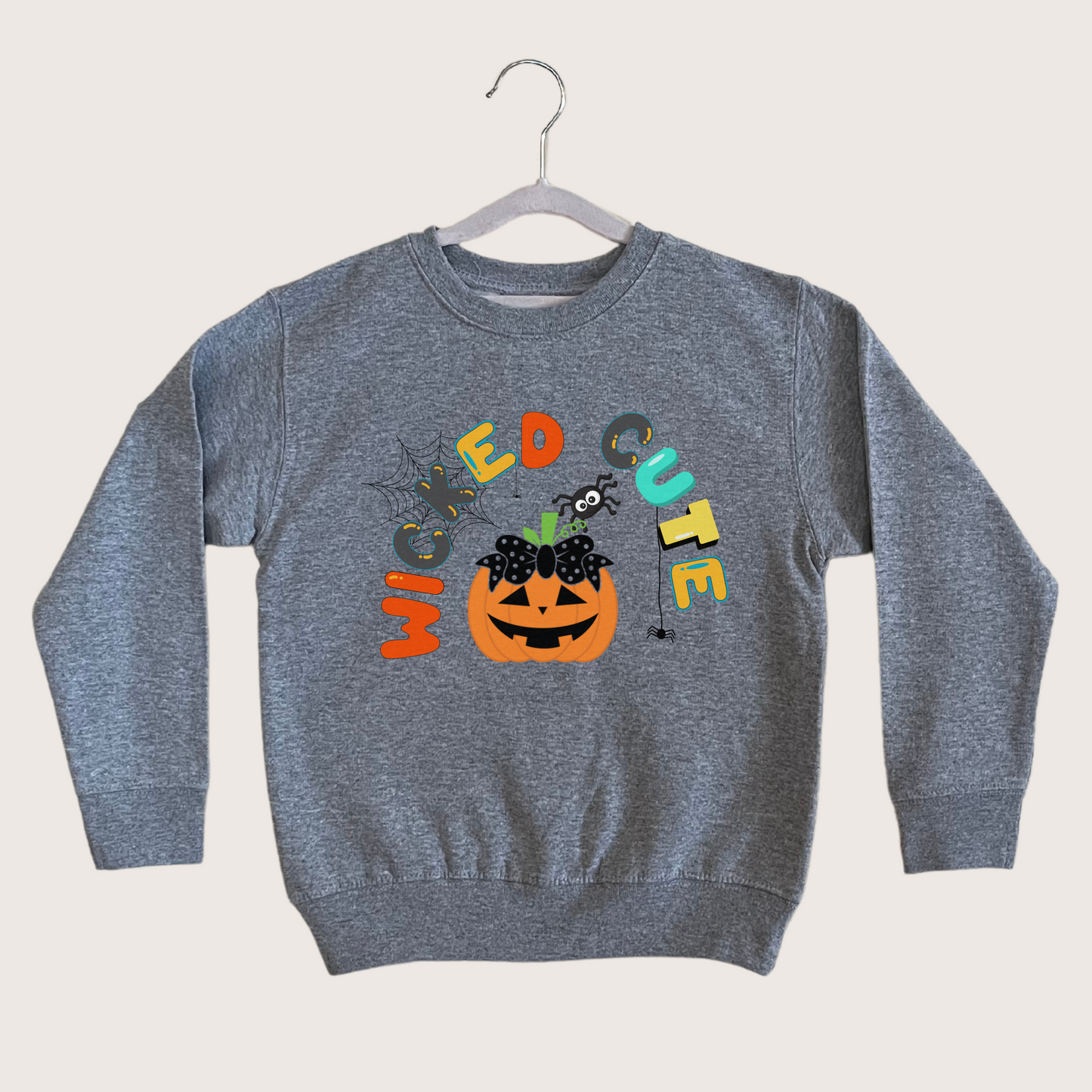 Wicked Cute Sweatshirt | Toddler & Youth Crewneck | Halloween Fleece Sweatshirt for Kids | Fall