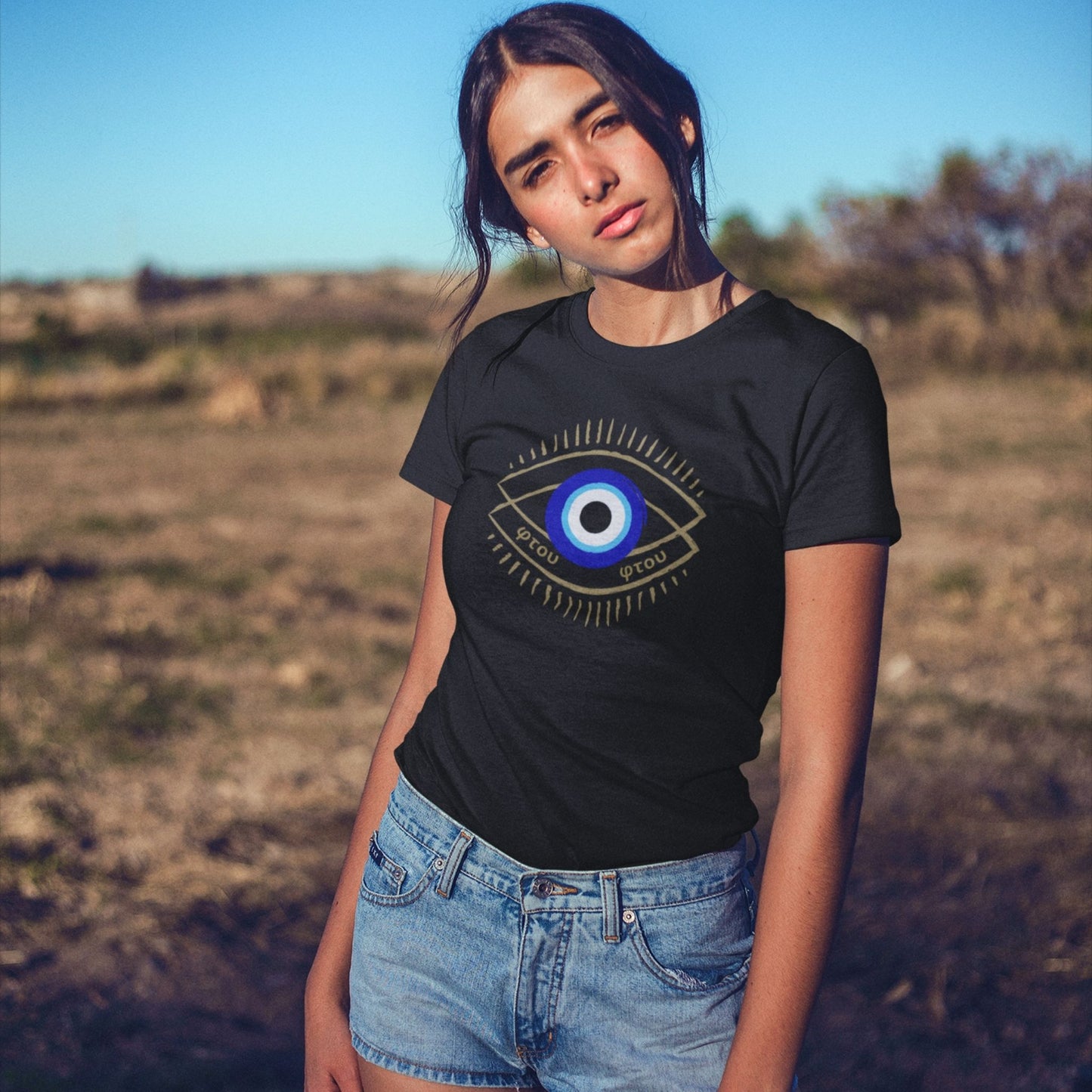 Double Evil Eye Ftou Ftou Shirt | Evil Eye Symbol