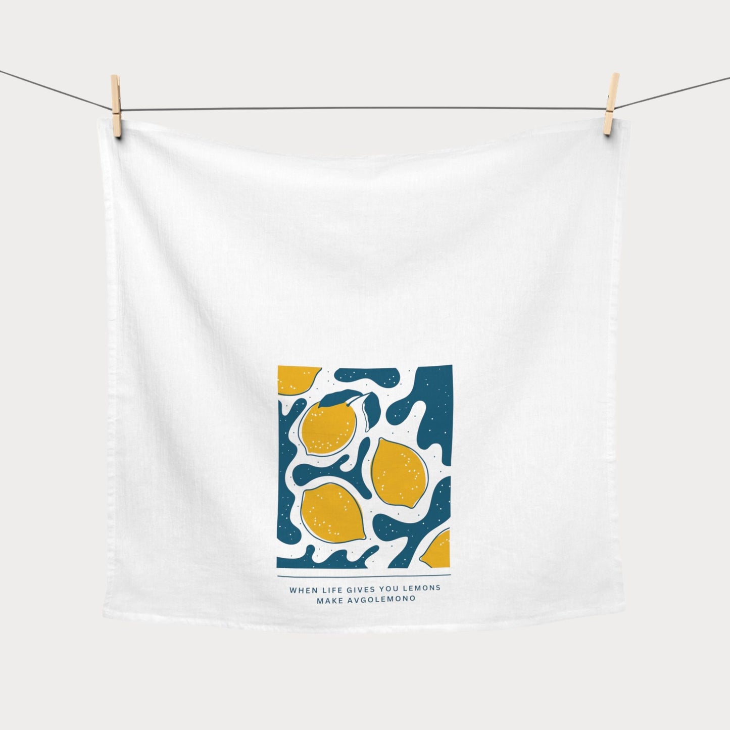 Greek Lemon Kitchen Tea Towel | Make Avgolemono | Kitchen Decor