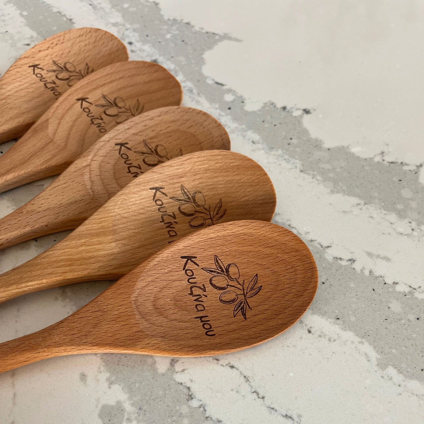 Κουζίνα μου (My Kitchen) Engraved Wooden Spoon