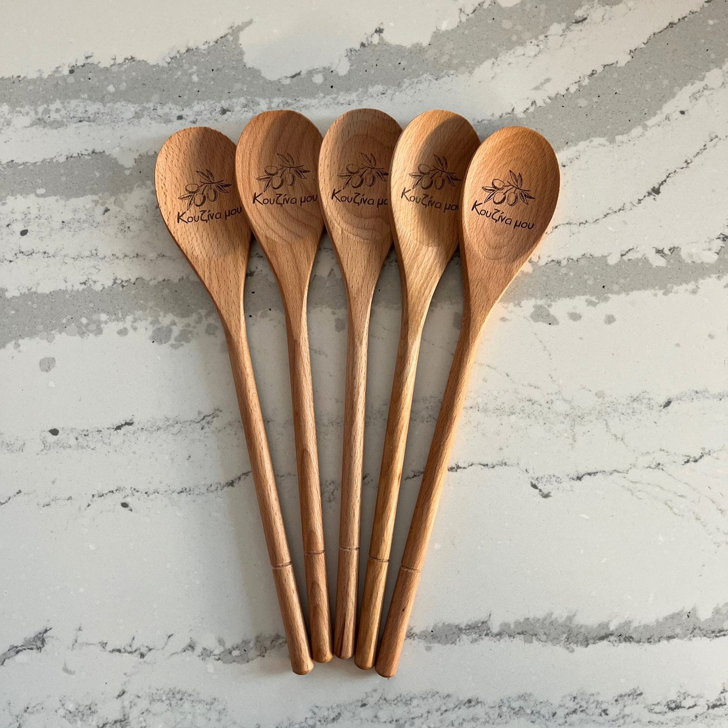 Κουζίνα μου (My Kitchen) Engraved Wooden Spoon