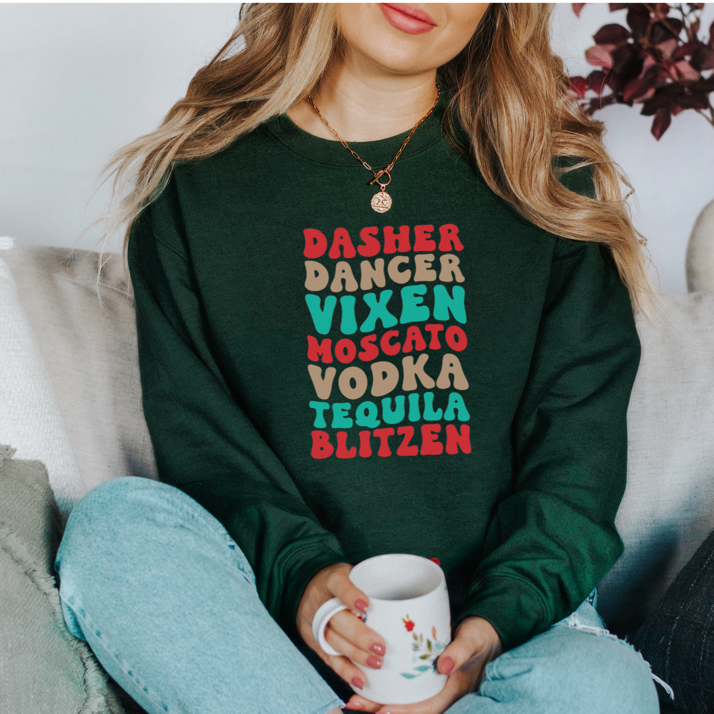 Santa's Reindeer Funny Shirt | Reindeer Christmas Sweatshirt | Christmas Gift Idea | Reindeer Crew T Shirt | Holiday Party Shirt