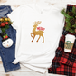 Merry Reindeer Glitter Shirt | Reindeer Christmas Sweatshirt | Christmas Gift Idea | Reindeer Glitter T Shirt | Holiday Party Shirt