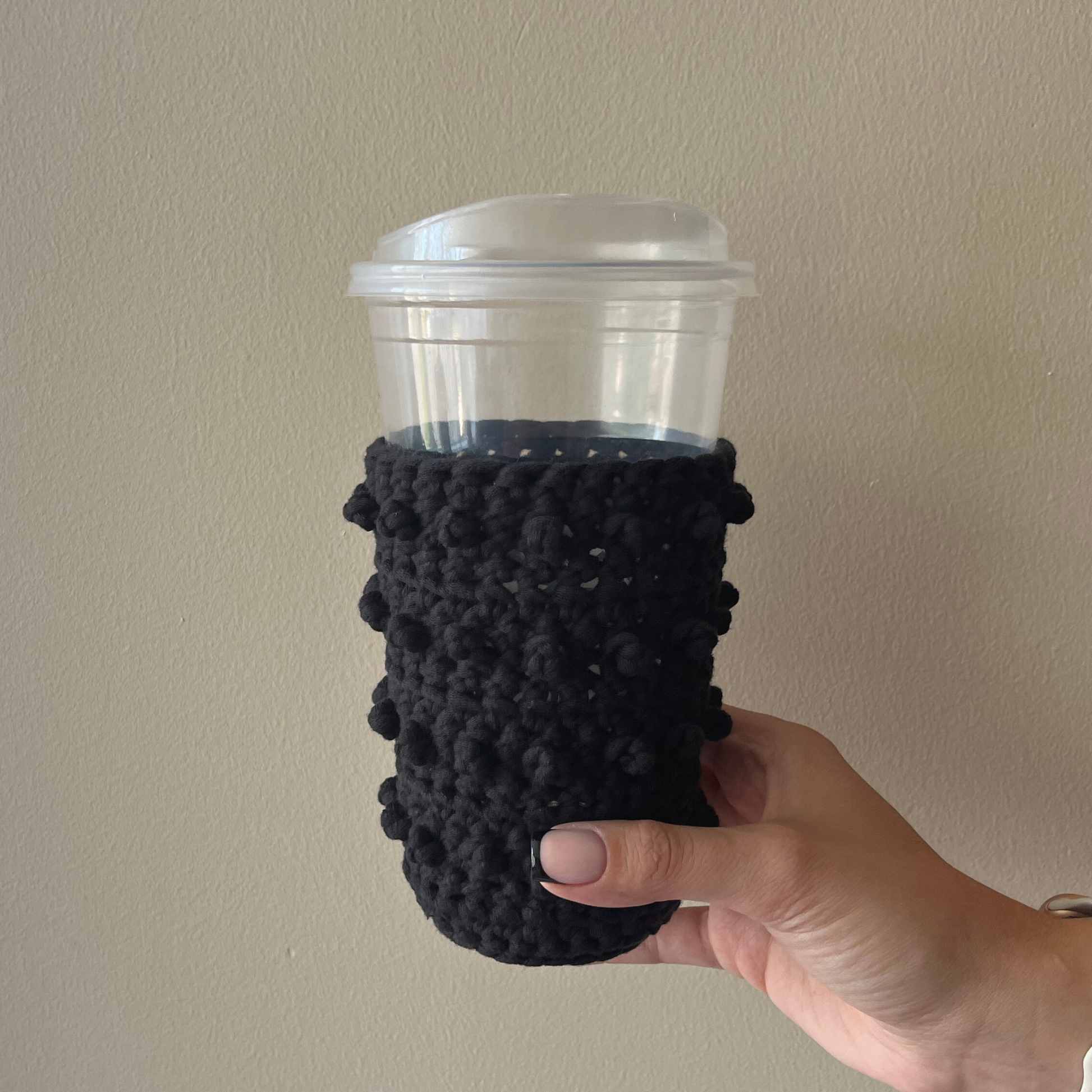 Cold Brew Coffee Cup Cozy Iced Coffee Cup Sleeve Crochet Tumbler Reusable  Sleeve Coffee Cup Cozy With Leather Tag 
