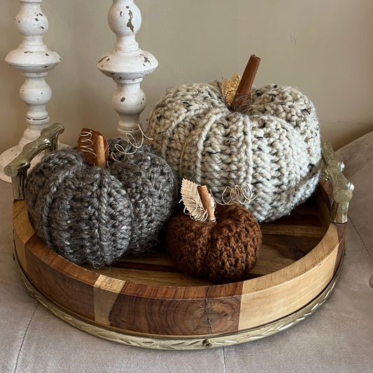 Crochet Pumpkins | Rustic Farmhouse Handmade Pumpkins | Fall Home Decor