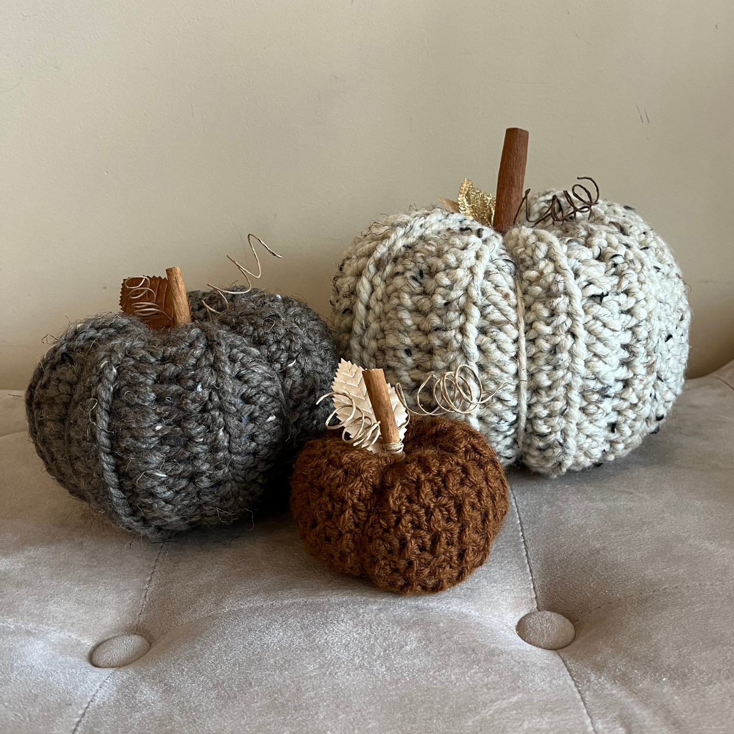 Crochet Pumpkins | Rustic Farmhouse Handmade Pumpkins | Fall Home Decor