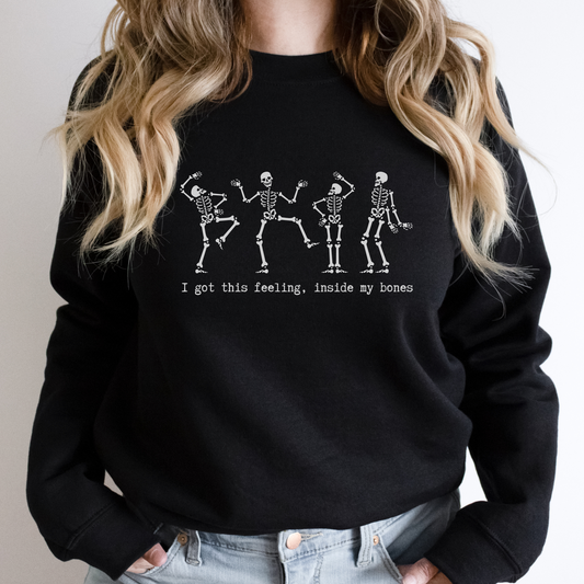 Dancing Skeletons Sweatshirt | Crewneck Halloween Sweatshirt | Funny Bones | Fall | Spooky Season