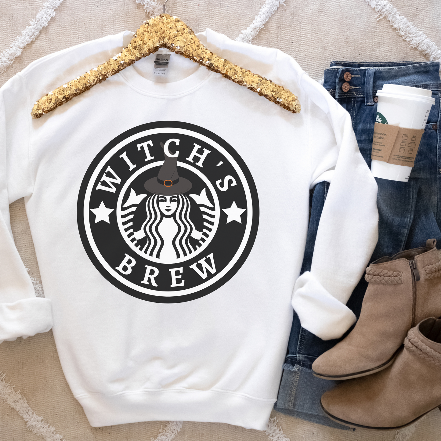 Witch's Brew Sweatshirt | Funny Coffee Crewneck | Halloween Witches | Pumpkin Spice & Everything Nice