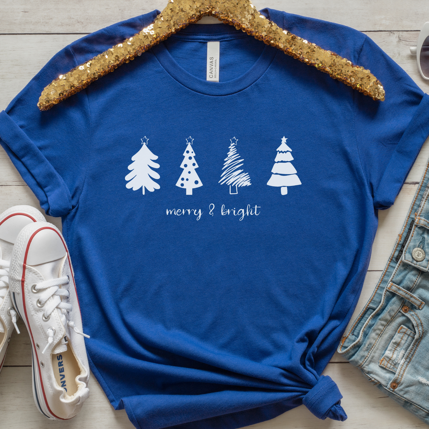 Merry & Bright Sweatshirt | Christmas Crewneck Sweatshirt | Movie Night Shirt | Xmas Tree Sweatshirt | Gift for Her | Holiday Pajamas