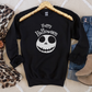 Jack Skellington Happy Halloween Sweatshirt | Adult Spooky Crewneck Shirt | A Nightmare Before Christmas | Gift Idea