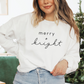 Merry & Bright Sweatshirt | Minimal Christmas Crewneck Sweatshirt | Movie Night Shirt | Xmas Sweatshirt | Gift for Her | Holiday Pajamas