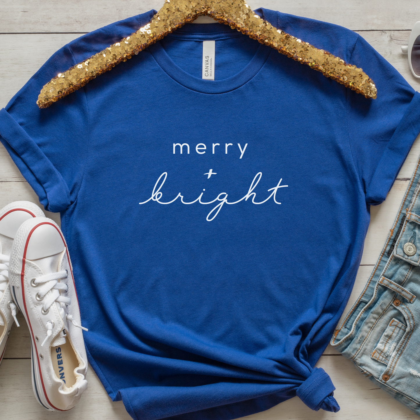 Merry & Bright Sweatshirt | Minimal Christmas Crewneck Sweatshirt | Movie Night Shirt | Xmas Sweatshirt | Gift for Her | Holiday Pajamas