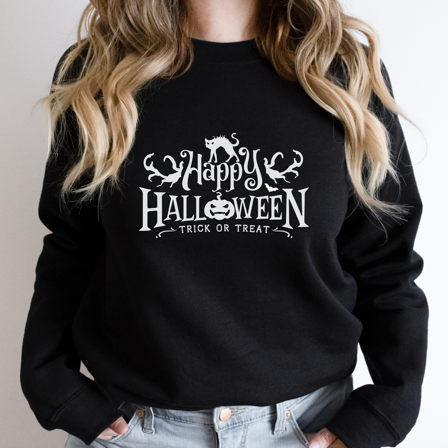 Happy Halloween Adult Crewneck | Trick or Treat Sweatshirt | Halloween Gift