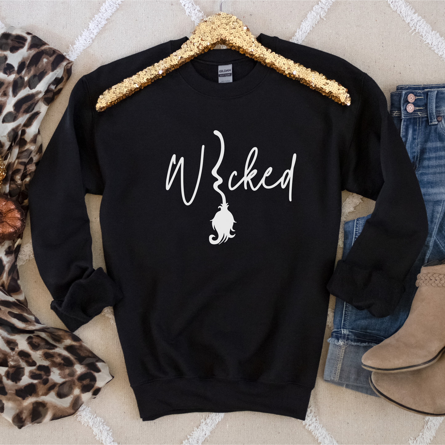 Wicked Sweatshirt | Unisex Witch Crewneck | Spooky Halloween Sweatshirt | Fall Gift